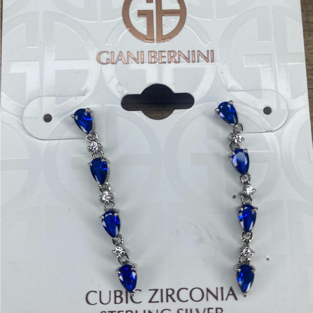 GIANI BERNINI
Simulated Blue Sapphire and Cubic Zirconia Linear Drop Earrings